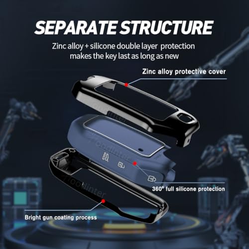 Image of Metal Key Cover Compatible for Kia Seltos, Sonet, Carens, Syros (2023-2026) | 3 Button Flip Key | Premium Alloy Smart Key Case with Silicone | Scratch Resistant Remote Key