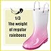 Puddle Play Kids PVC Glitter Rain Boots - Easy On Handles - For Girls and Boys, Lightweight, Sparkly, Toddler 10 (White/Pink)