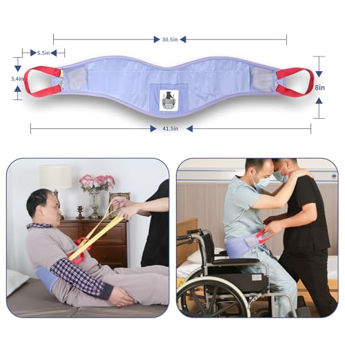 Image of Transfer Sling for Elderly /Disabled,Transfer Belt with Handles,Easy Transfer Belts for Lifting Seniors,Safely Move from Bed and Wheelchair, Patient Care Lifting Sling