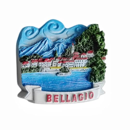 Imán decorativo Bellagio Lake Como Italia 6.7x5.6 cm miniatura 5