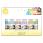 Artiste Acrylic Paint Set Pack of 6 x 59ml 2oz - Pastel Colours, Quick-Drying Professional Art and Hobby Craft Artists Paint, Water-Based Paints Cover All Surfaces with Ease, Ideal for Travel Artists