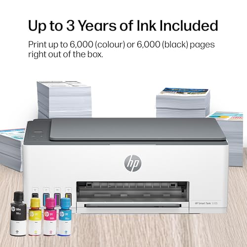 HP Smart Tank 5105 All in One Printer | Perfect for Home | Colour | Wireless | Print, Scan, Copy | Refillable, Includes up to 3 Years of Ink | Smart Buttons | Easy Setup | Reliable Wi-Fi - Image 4
