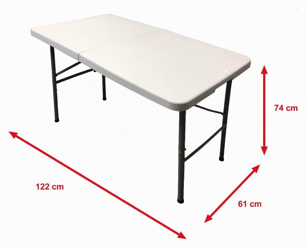 HOMELUX HM, tavolo pieghevole in resina, 122 x 61 x 74 cm, multicolore, 122 x 61 x 74 cm