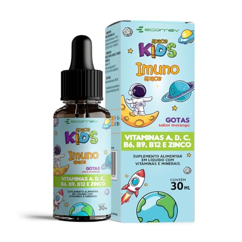 Multivitaminico Infantil - A D C B6 B9 B12 e Zinco - Sabor Morango 30Ml - Ecomev (Unidade)
