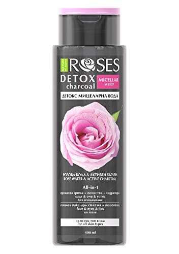 Agua Micelar Detox con rosa y extracto de carbón activado para todo tipo de piel 400 ml