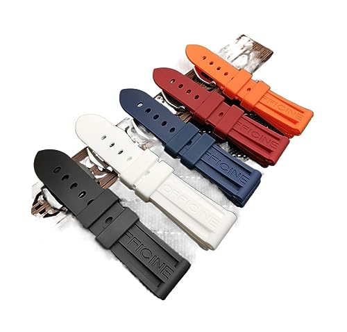 Correa de reloj de goma 26mm deportiva para Panerai en color naranja y rojo