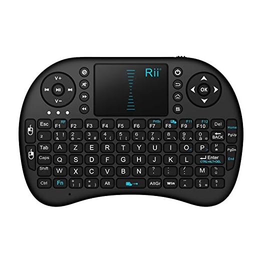 Rii Mini i8 Wireless (AZERTY) - Mini Clavier français, Ergonomique sans Fil avec Touchpad - Pour Smart TV, mini PC, HTPC, Console, Ordinateur