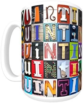 QUINTIN Coffee Mug / Cup - using photos of sign letters - personalized