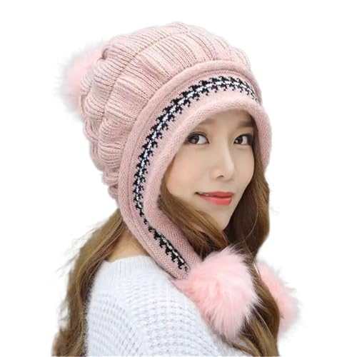 Bonnet tricoté à oreillettes doublé polaire pour l'hiver
