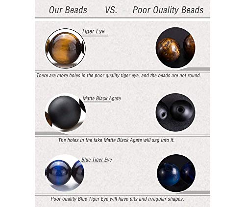 Sevenstone 2Pcs Black Matte Onyx Prayer Beads Bracelet For Men Women Elastic Natural Stone #TOP5