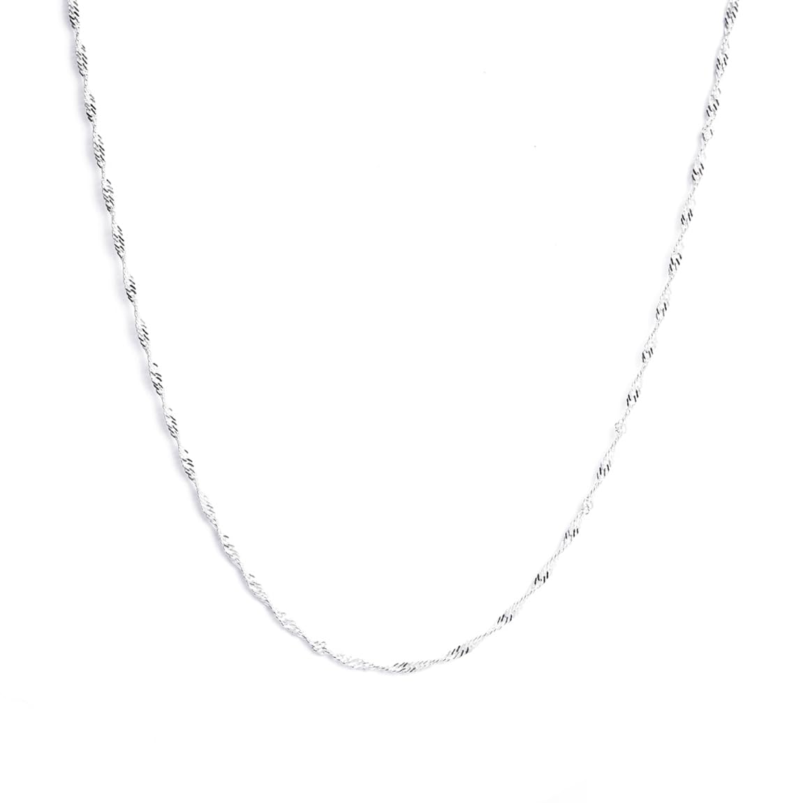 925 Sterling Silver Twisted Chain Necklace in 18 inches |Gift for Women and Girls| With Certificate of Authenticity and 925 Stamp