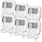Kingdder 6 Pack Digital Fridge Thermometer External Sensor Magnetic LCD