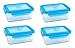 Wean Green Meal Tubs 36oz/1090ml Glass Food Storage Containers - Blueberry (Set of 4)