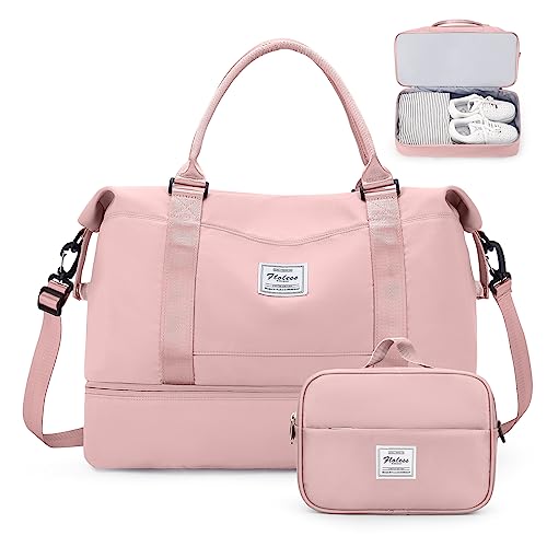 Image of Weekender Bags for Women,Personal Item Travel Bag with Shoes Compartment,Overnight Travel Duffel Bag with Toiletry Bag