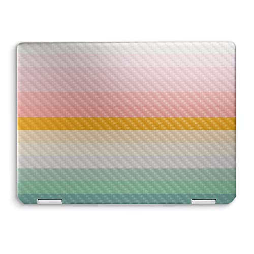 Image of MightySkins Carbon Fiber Skin Compatible with HP Spectre x360 14 inch (2022) Full Wrap Kit - Horizon Stripes | Protective, Durable Textured Carbon Fiber Finish | Easy to Apply | Made in The USA
