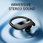 occiam Sport Wireless Earbuds Bluetooth Headphones 80hrs Playtime Deep Bass Ear Buds with Earhook Noise Cancelling Mic Waterproof Earphones for Workout Running Black - Image 5