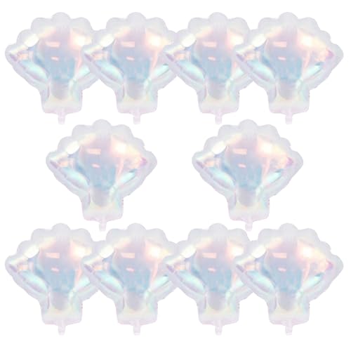 OSAMUHA Sea Shells Balloons Multi-color Sea Shells Foil Mylar Balloon for Birthday Ocean Themed Party Decoration Supplies (Iridescent)