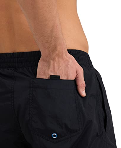 Image of ARENA Men's Icons Solid Beach Short Boxers Swimming Bermuda with Mesh Inner Brief, Side Pockets, Pool Beach Vacation Swimsuit