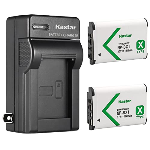 Kastar 2-Pack NP-BX1 Battery and AC Wall Charger Replacement for Sony ZV-1 Vlogging Camera ZV-1F Vlogging Camera Sony ZV-1 II Digital Camera Hasselblad Stellar Special Edition Digital Camera