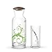 Produktbild Set Karaffe, Floral 8-18h, grün, Glas 1l, Nussbaum+ Glas|