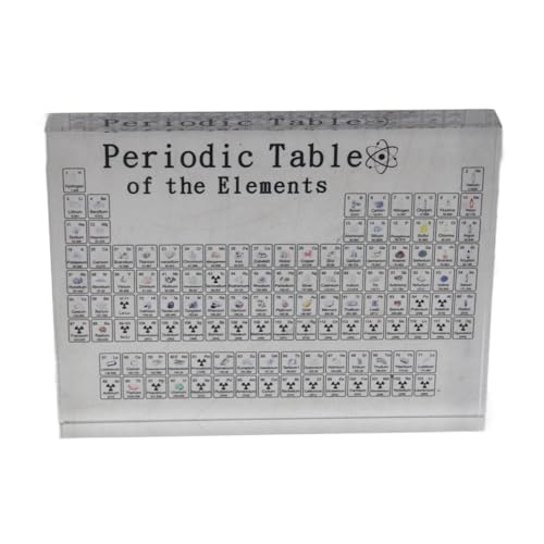 SUNGOOYUE Tabla Periódica Ergonómica Acrílica con Elementos Reales en el Interior, Ideal para Entusiastas del Aula y de la Ciencia