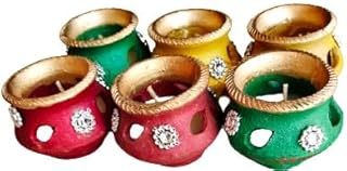 Diwali decor Diwali Candles Set - Decoration Items for Home Decor - Wax Clay Candles for Diwali Christmas Xmas Decorations...