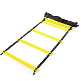 GIEMIT Koordinationsleiter Sport Trainingsleiter Training Ladder 12 Rung für Fußball 6 Meter Beinkraft Beschleunigung Geschwindigkeit Grundfähigkeiten Gleichgewicht Körperkontrolle