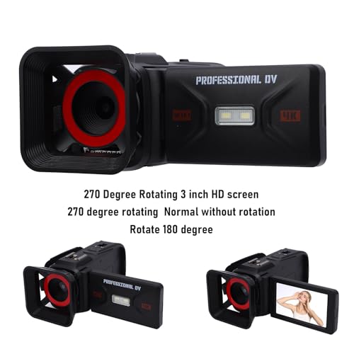 Caméra vlogging 64 MP caméscope vidéo 4K YouTube écran rotatif USB