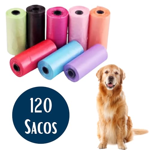 Kit 8 Rolos Saco Cata Caca Coco Pet Cachorro Gatos 120 saquinhos