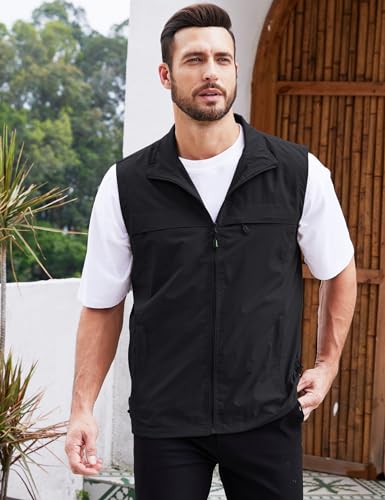 Gihuo Men's Lightweight Quick Dry Outdoor Multi Pockets Fishing Vest