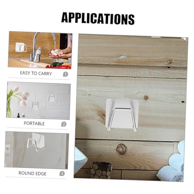 IMIKEYA 6pcs Stainless Steel Sponge Holders Punch Adhesive Wall Mounted Sink Sponge Racks for Kitchen and Bathroom Space Saving Storage