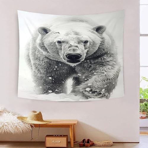 Couverture murale ours marron impression haute définition textile premium 180 x 230 cm