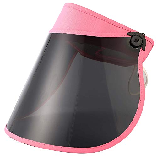 Sun Visors UV Hat Women Men Cap Adjustable Headband Driving Jogging Golf Camping Outdoors Solar Wide Brim UPF Clear (Pink)