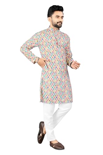 Image of Trustous Kurta Pyjamas set for Mens | Pyjamas with kurta PRINTED and classis look |KURTA Pyjamas SET