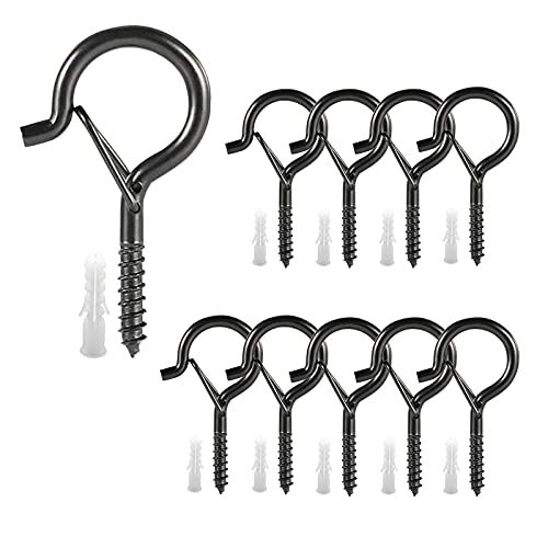 GuangTouL 20 Pcs Q-Hanger Hooks, Christmas Lights Hanger Screw Hooks,Wall Cabinet Ceiling Hooks for Hanging Plants Lights Outdoor Wire, Hanger, Bird Feeders, Party and Festival Decoration Hanging