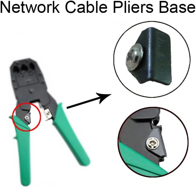 Miniatura 4 de Paquete de 16 cuchillas de crimpado Ethernet de repuesto con base de corte, piezas de cuchillas de crimpado RJ45, kit de herramientas de crimpado