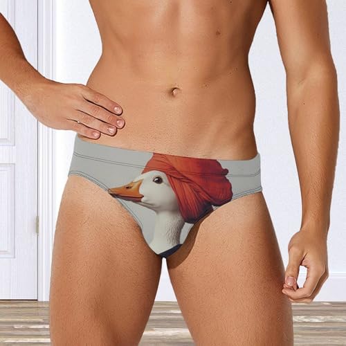 Duck Lady with Headscarf Men's Swimsuit Bikini Briefs Swim Underwear Stretchy Swimwear2