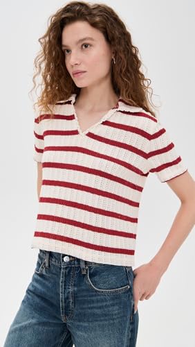 Madewell Women's Crochet Knit V Neck Sweater Tee2