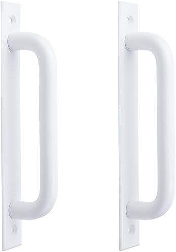 Miniatura 3 de Tighall 2 manijas de puerta corrediza de granero preperforadas de 6.4 pulgadas (6.299in) con agujero central de aleación de aluminio, manijas de