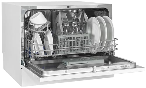 Proposed Value: Exquisit® Lavavajillas compacto de 55Cm para sobremesa, Clase D, Color Blanco, 6 Servicios, 7 Programas, Inicio Diferido 24H, Consumo 49 kWh / 100 ciclos, Medidas 43,8x55x50 Cm.