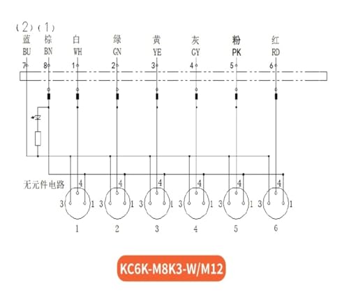 Caja de distribución KC6K-M8K3-W/M12 original monocanal para sensores de automatización 4