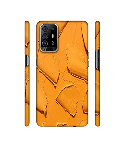 Image of Amazon Brand - Solimo Designer Yellow Texture Wall 3D Printed Hard Back Case Mobile Cover for Oppo F19 Pro Plus 5G / Oppo A94 5G