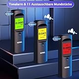 VEIPAO Alcohol Breathalyzer Tester UK Breathalysers: Portable Breathalyser with 11 Mouthpieces - Digital LCD Screen Alcohol Test Kit High Accuracy for Home Personal Professional Use - Image 6