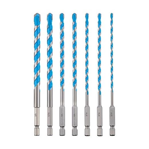 toolant Concrete Drill Bit Set & Masonry Drill Bit Set, Shockproof Hex Shank Drill Bit Set (7pcs) for Glass/Brick/Plastic/Cement/Tile, Industrial Strength Carbide Drill Bit Tip, 5/32"-3/8" Box of 7
