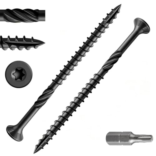 Wensilon #14 * 4" Black Deck Screws 70pcs 2lbs 6.3x100mm Lag Screws