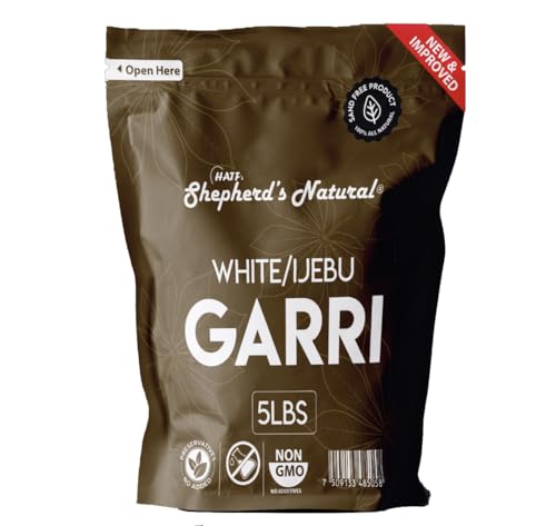 Ijebu Garri/Gari 5 lb / 80 oz bag by HATF's Shepherd's Natural, 100% All Natural - SAND-FREE - AUTHENTIC TASTE - FOR EBA - NO PRESERVATIVES - GLUTEN-FREE