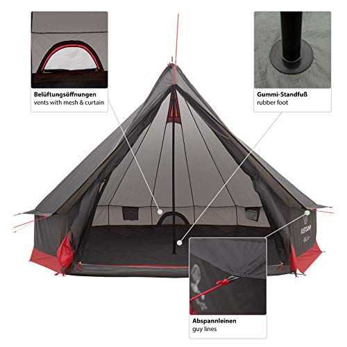 Justcamp Bell Tipi Tent Camping voor groepen, families, Pyramid tent kamperen (6, 8, 10, 12 personen) - Afbeelding 7