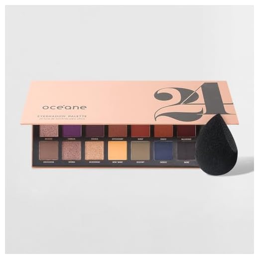 Kit Paleta de Sombras 24 Cores + Esponja de Maquiagem Flat Drop Edition (2 Produtos)
