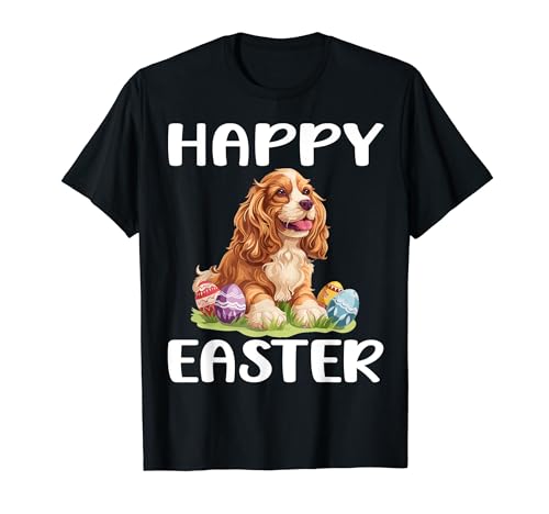 Cocker Spaniel Perro Raza Feliz Pascua Hombres Mujeres Niños Camiseta