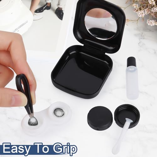 2 Stück Kontaklinsenbehälter, Kontaktlinsen Aufbewahrung, Kontaktlinsenhalter mit Spiegel, Kontaktlinse Kasten, Tragbar Kontaktlinsenbehälter Reise Kontaktlinsen Zubehör, für Reisen zu Hause im Freien